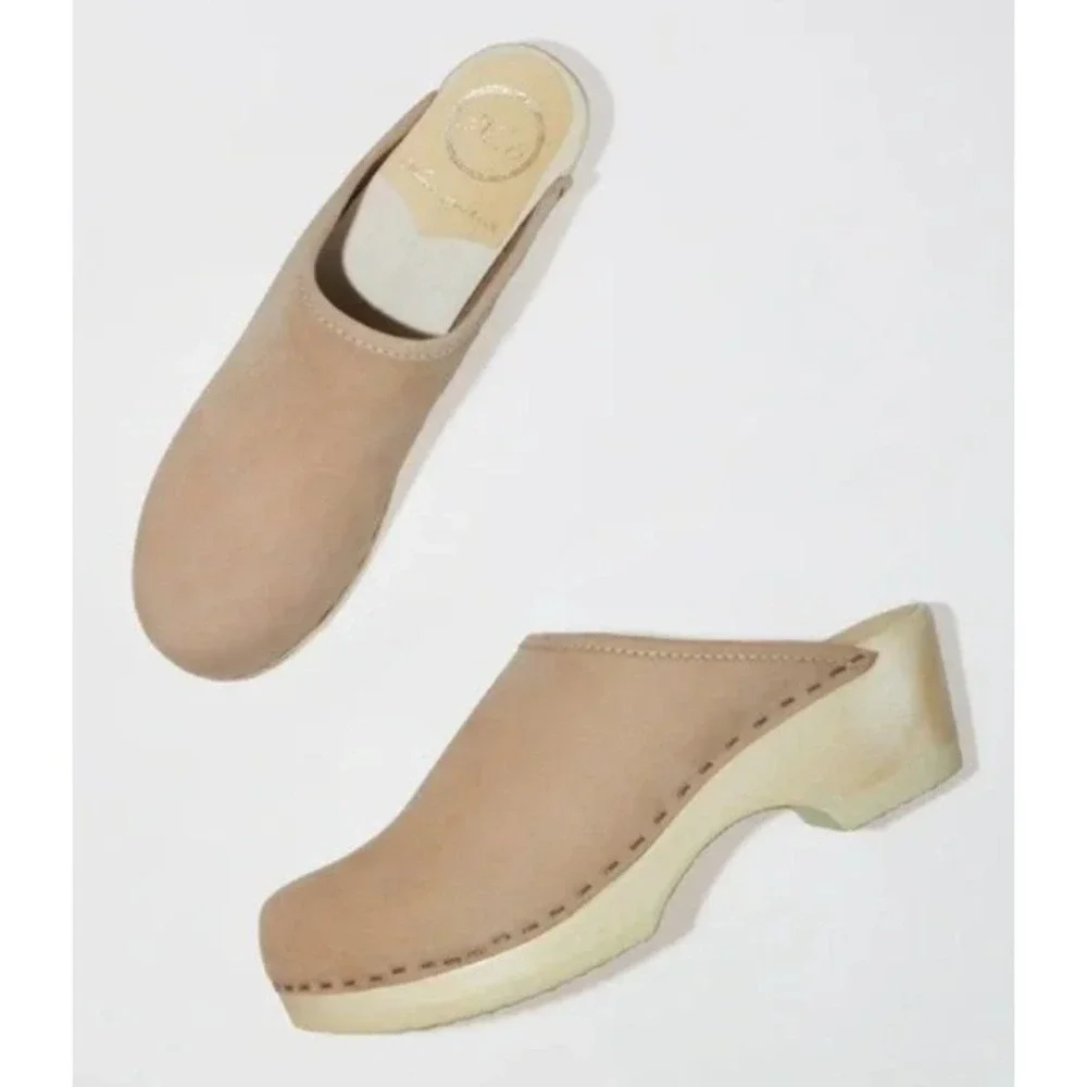 No.6 Store Old School Clogs Mid Heel in Blush Pink EU 40 Slip on Mule - Picture 2 of 13